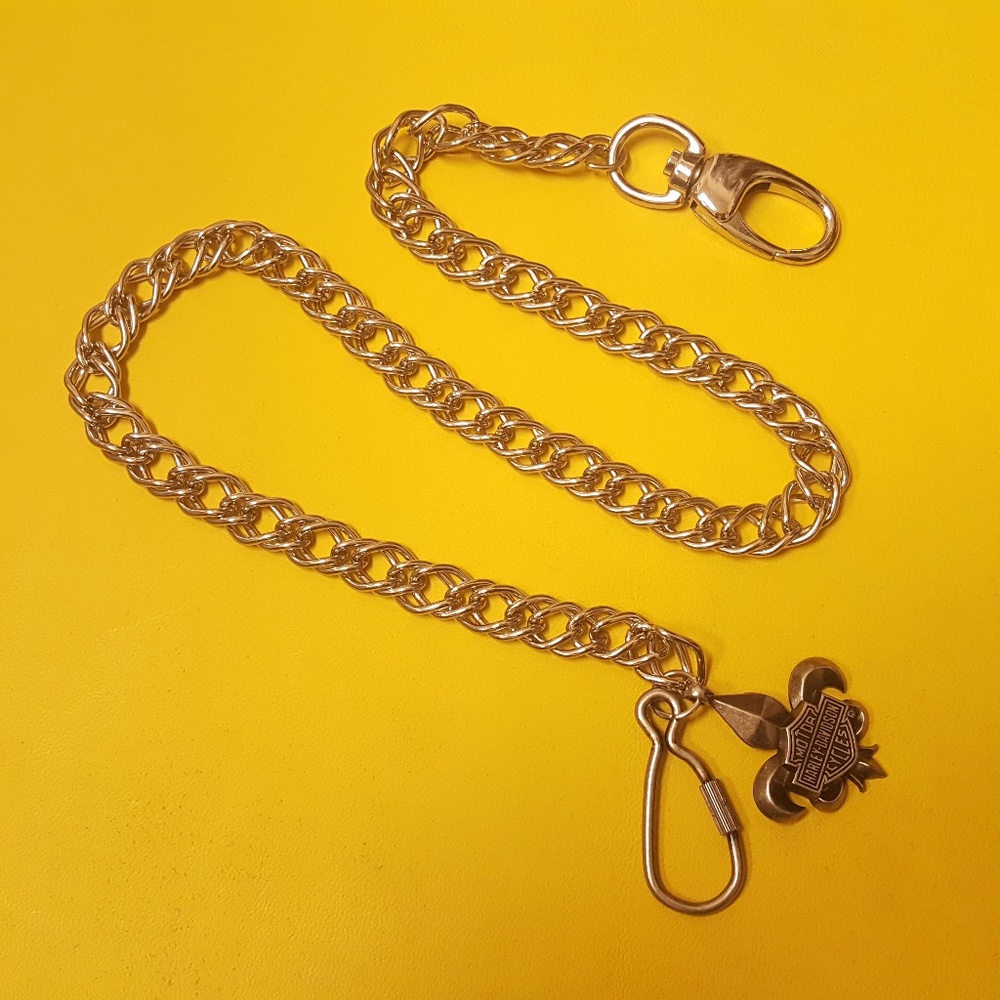 Silver Wallet Chain with Harley-Davidson charm